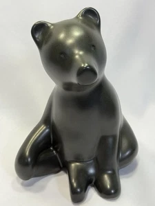 Pigeon River Pottery ~ LOOKOUT BEAR ~ T. Bullen Matte Black, Large 10” - Imagen 1 de 21