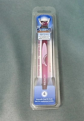 De colección REACH Access Flosser 4 Cabezales Desechables a Presión Magenta Dental Oral Foto 1 de 4