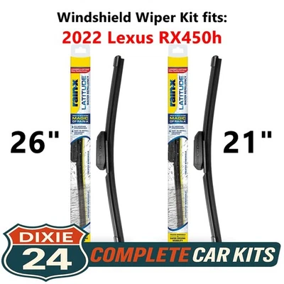 Rain-X Latitude 2-n-1 Windshield Wiper Kit fits: 2022 Lexus RX450h (26" & 21") - Image 1 of 4