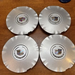 Cadillac SRX 2010-2016 Wheel Center Caps Plastic Silver 9599024 Set of 4 - Picture 1 of 17