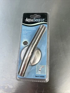 AquaSource#0143520 Shower Head 6" Extension Arm Brushed Nickel Wall Mount Flange - Picture 1 of 7