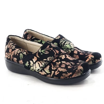 Sapato ALEGRIA Lauryn metálico floral camurça alça transversal tamanho 39 8.5 9 - Imagem 1 de 4