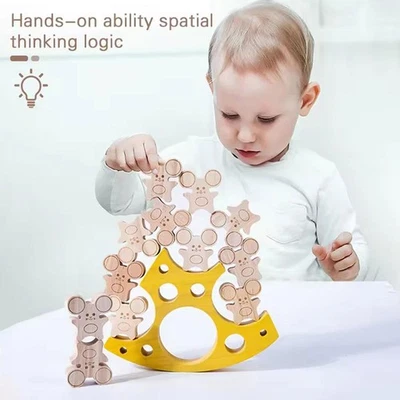 Mouse and Cheese Stacking Music Interactive Balance Toy Educational Toy U9K5 - Image 1 of 4