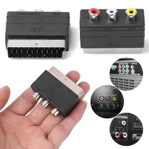 Adapter Input Scart Male to 3RCA Female 21PIN Plug For PS4 WII DVD VCR - Picture 1 of 10