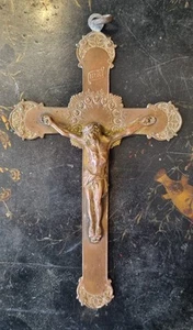 Old Pectoral Bishops & Priest Crusifix Bronze Cross - Picture 1 of 7