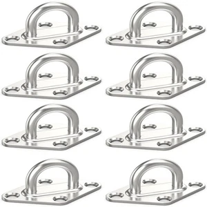 8 Pcs 2.3 Inch 304 Stainless Steel Pad Eye Plate Hook with Screws for Suspens... - Picture 1 of 6