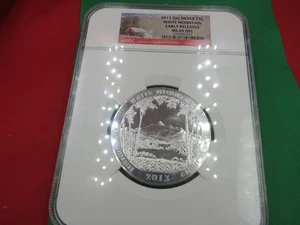 ATB NGC MS69 PDL 2013 5 OZ Silver White Mountain lanzamientos tempranos Nuevo Hampshire - Imagen 1 de 5