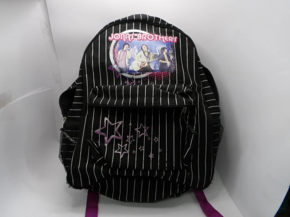 Y2K / Vintage 2000s Disney Jonas Brothers Black Backpack with Stars and Stripes - Image 1 of 4
