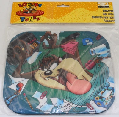 NEW! NOS Vintage 1995 Looney Tunes Taz Tasmanian Devil Mouse Pad - Image 1 of 4