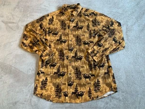 Vintage Woolrich Flanellhemd Herren Large Button Down Pine Tree Deer Print AOP - Bild 1 von 11