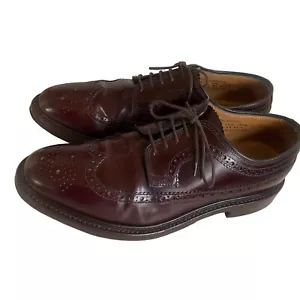 Loake England The Royal Brogue Oxblood Wing Tip Shoes Size 8 42 Last 1639 Fit F - Picture 1 of 24