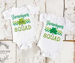 St Patricks Day Baby Bodysuit - Shamrock Shenanigans Outfit - Picture 1 of 10