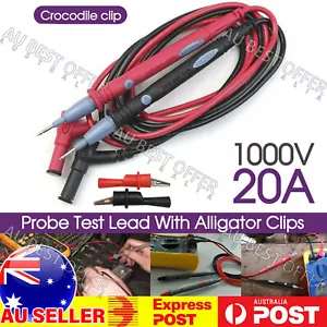 1000V 20A Digital Multimeter Test Lead Cable Probe Pen PVC Test Lead AU - Picture 1 of 8