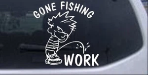 Gone Fishing Car or Truck Window Laptop Decal Sticker - Picture 1 of 32