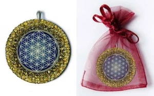 Fiore Della Vita Rimorchio Ambra Magic Ambra Argento Simbolo Gioiello Nuovo - Foto 1 di 1