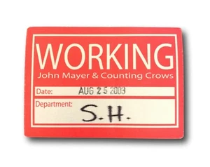 John Mayer Counting Crows 2003 authentischer Vinyl Backstage Arbeitskonzertpass - Bild 1 von 3