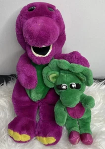 The Lyons Group Vintage 1992 Barney And Baby Bop Plush Set Pair - Picture 1 of 12