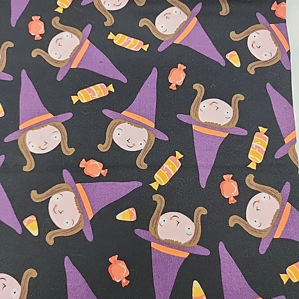 Matilda Cosmo Cricket Witch Fabric Cotton 1 7/8 yard - Image 1 of 4