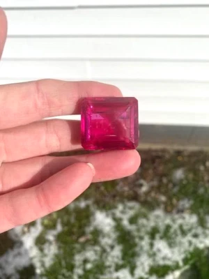 Natural certified Mozambique Pink Ruby 116.00 TCW   Emerald cut Gemstone. - Image 1 of 4