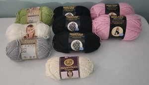 LION BRAND YARN LOT OF 9 SKEINS, Various Types & Colors, FAST SHIPPING! - Picture 1 of 11