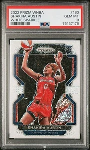 Panini Prizm WNBA 2022 White Sparkle 183 Shakira Austin RC SSP RARO PSA 10 - Imagen 1 de 2