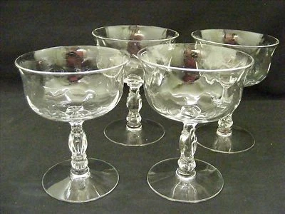 Fostoria Set of 4 Low Sherbet Champagne Stems #6024 - Image 1 of 3