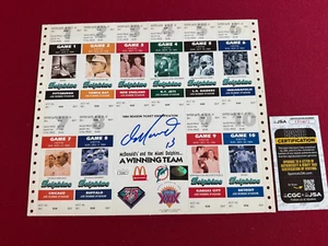 Dan Marino, "Autographed" (JSA) "Unused" 1994 Season Ticket Sheet (Scarce) - Picture 1 of 1
