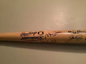 Signed Adirondack Bat 10 Ex-MLB Robinson, Wills, Blue, Niekro, Lyle, ++ Photo - Picture 1 of 4