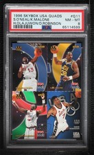 1996 Skybox USA Basketball Quads Shaquille O'Neal Hakeem Olajuwon #Q11 PSA 8 HOF