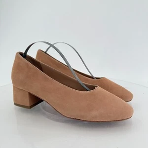 Loeffler Randall Brooks Pump Women's Size 6 B Tan Suede Block Heel Shoes - Picture 1 of 15