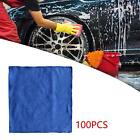 100Pcs Microfiber Cleaning Cloths Good Absorbent Blue Reusable Accessories for
