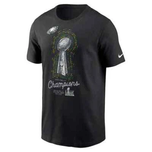 NEW NIKE Philadelphia Eagles TSHIRT Super Bowl LIX Champions BLACK SIZE M - Picture 1 of 4