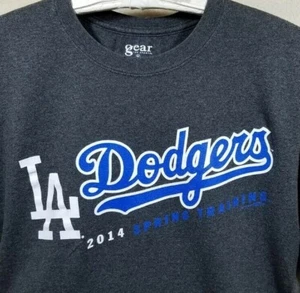 LOS ANGELES LA DODGERS MLB 2 SIDED 2014 SPRING TRAINING GRAY MEDIUM T-SHIRT - Picture 1 of 12