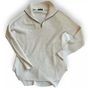 Suéter Nordstrom RDI Tejido Waffle 1/4 Cremallera Cuello Simulado Avena Tostado NUEVO CON ETIQUETAS NUEVO Beige XS - Imagen 1 de 10