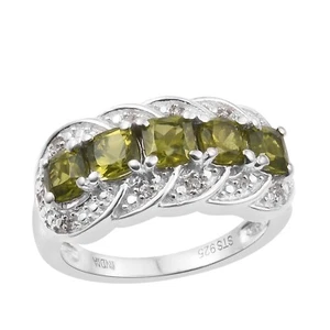 Amazing Looking  Rhodium Plated Sterling Silver Ring With Natural White Zirco... - Bild 1 von 4