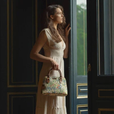 Signare Tapestry Hand Shoulder Crossbody Bag For Woman Golden Lily Design - Image 1 of 4