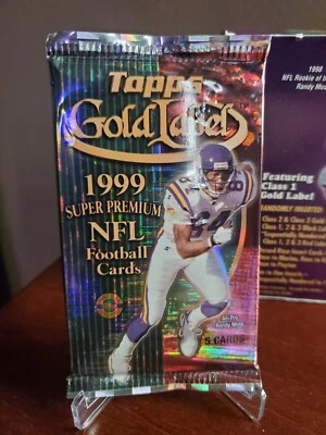 1999 Topps Gold Label Football Factory Sealed Pack From Box - Randy Moss RC? - Image 1 of 3
