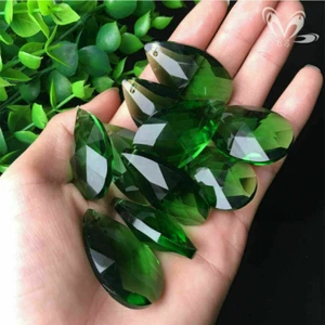 10PC Suncatcher 38MM Green Angel Tear Crystal Chandelier Prism Pendant Hanging - Picture 1 of 11