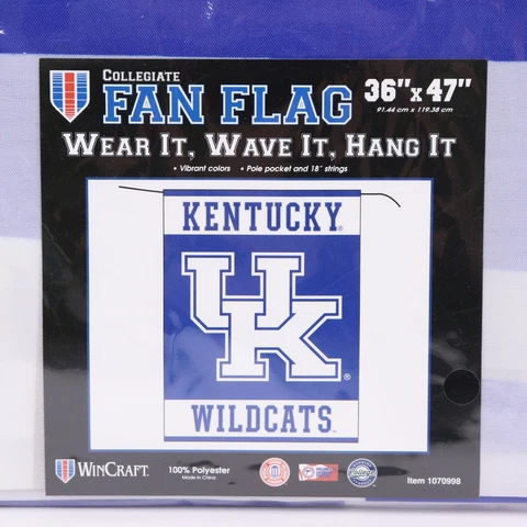 University of Kentucky Wildcats Collegiate Fan Flag 36" X 47" NCAA Tournament Cover