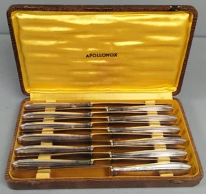 APOLLONOX Menagere 12 couteaux Art Deco Metal Argenté INOX Argenterie C41 - Imagen 1 de 16
