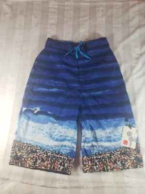 Shorts de surf Mossimo azul oceano estampa surf prancha meninos XL 13” comprimento do joelho novo com etiquetas - Imagem 1 de 4