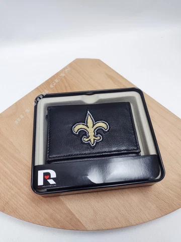 New Orleans Saints NFL Team Logo Embroidered Leather TRIFOLD Wallet Cover