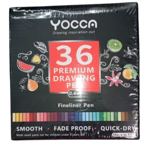 Yocca 36 Premium Drawing Pen 0.4mm Fineliner Pen Smooth Fade Proof Quick Dry New - Picture 1 of 3