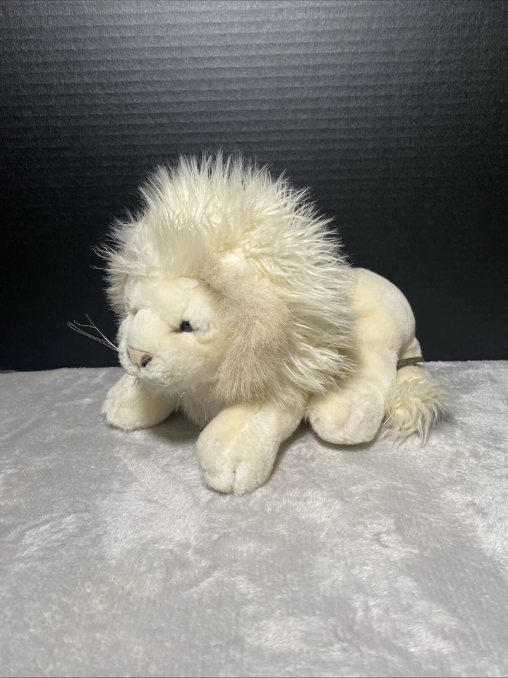 Ravensden White Lion Plush Albino Big Cat Laying 11"L Floppy StuffeToy Pet Lovey - Image 1 of 4