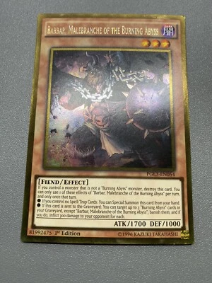 Yu-Gi-Oh Barber, Malebranche Of The Burning Abyss Gold 1st Edition PHL3-EN054 HP - Image 1 of 4