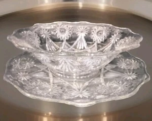 Vintage Imperial Glas Co Schale und Teller Set sehr seltene Muster 40402 und 41693 - Bild 1 von 22