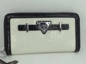 Women's GUESS Brand Black White HURON Wallet - $68 MSRP - Picture 1 of 8