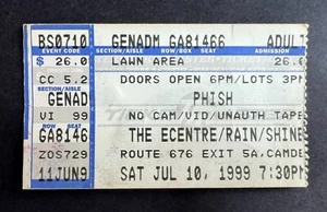 Biglietto concerto Phish 1999 Stub 7/10/99 Blockbuster Centre, Camden NJ. - Foto 1 di 2