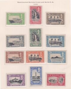 (F220-34) 1936 St Lucia set of 12stamps KGV 1/2d to 10/- (AI) (LJ90)