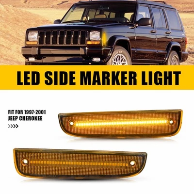 Luces de señalización LED ámbar para Jeep Cherokee 1997-2001 EH en la esquina delantera Foto 1 de 4